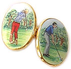 enamel golfers cuff links